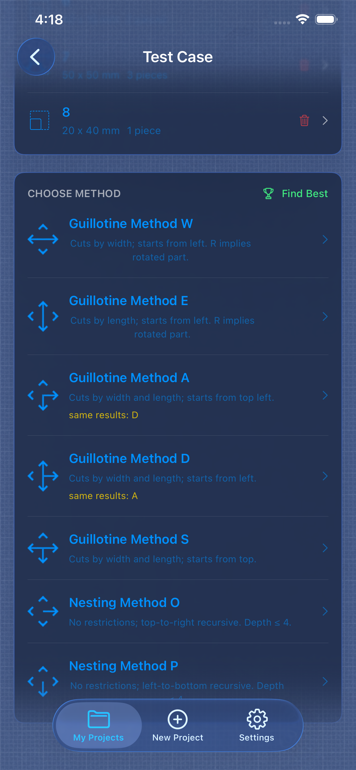 Choose optimization method